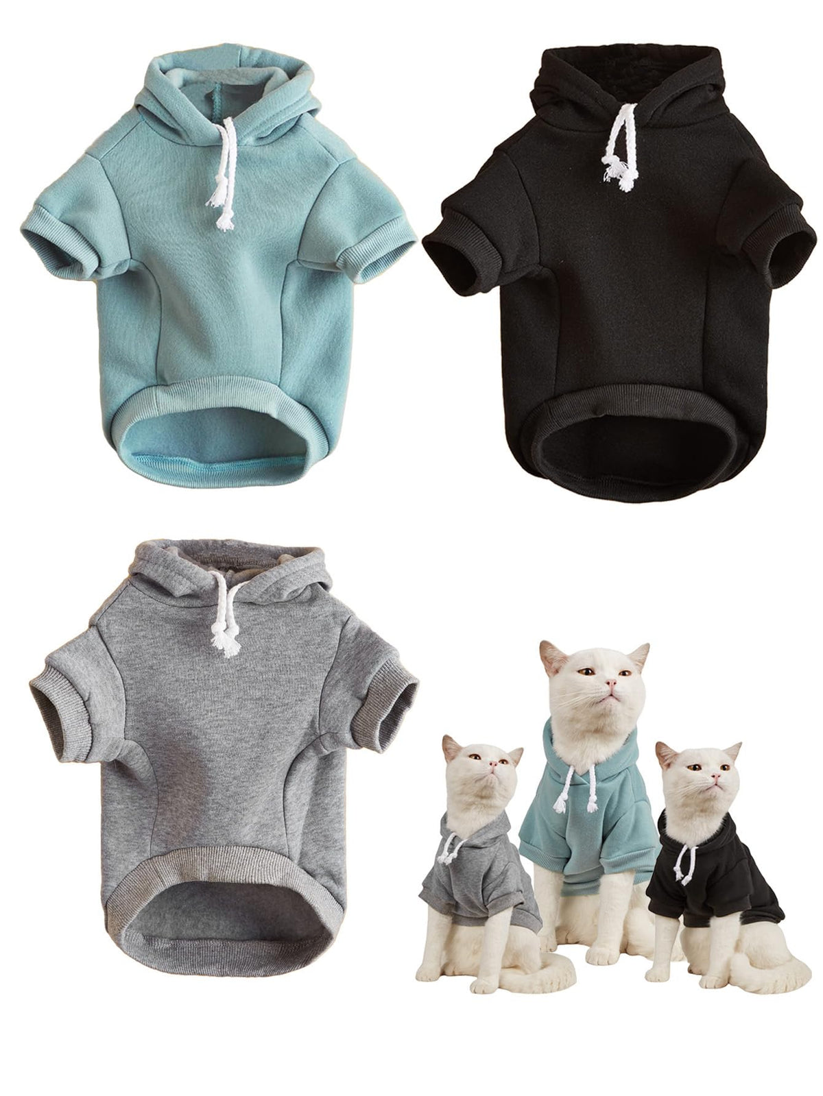 QWINEE Basic Dog Hoodie Sweatshirt Puppy Sweater Warm Cat Costumes Pet Clothes for Chihuahua Puppy Kitten Small Medium Dogs Yellow X-Small