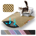 Petinstinct Cat Litter Mat, Double Layer Honeycomb Cat Litter Trapping Mat, Non Slip Waterproof Urine Proof Cat Litter Box Mat for Floor, Kitty Litter Rug, Cat Supplies, Purple, 46x26 Inches