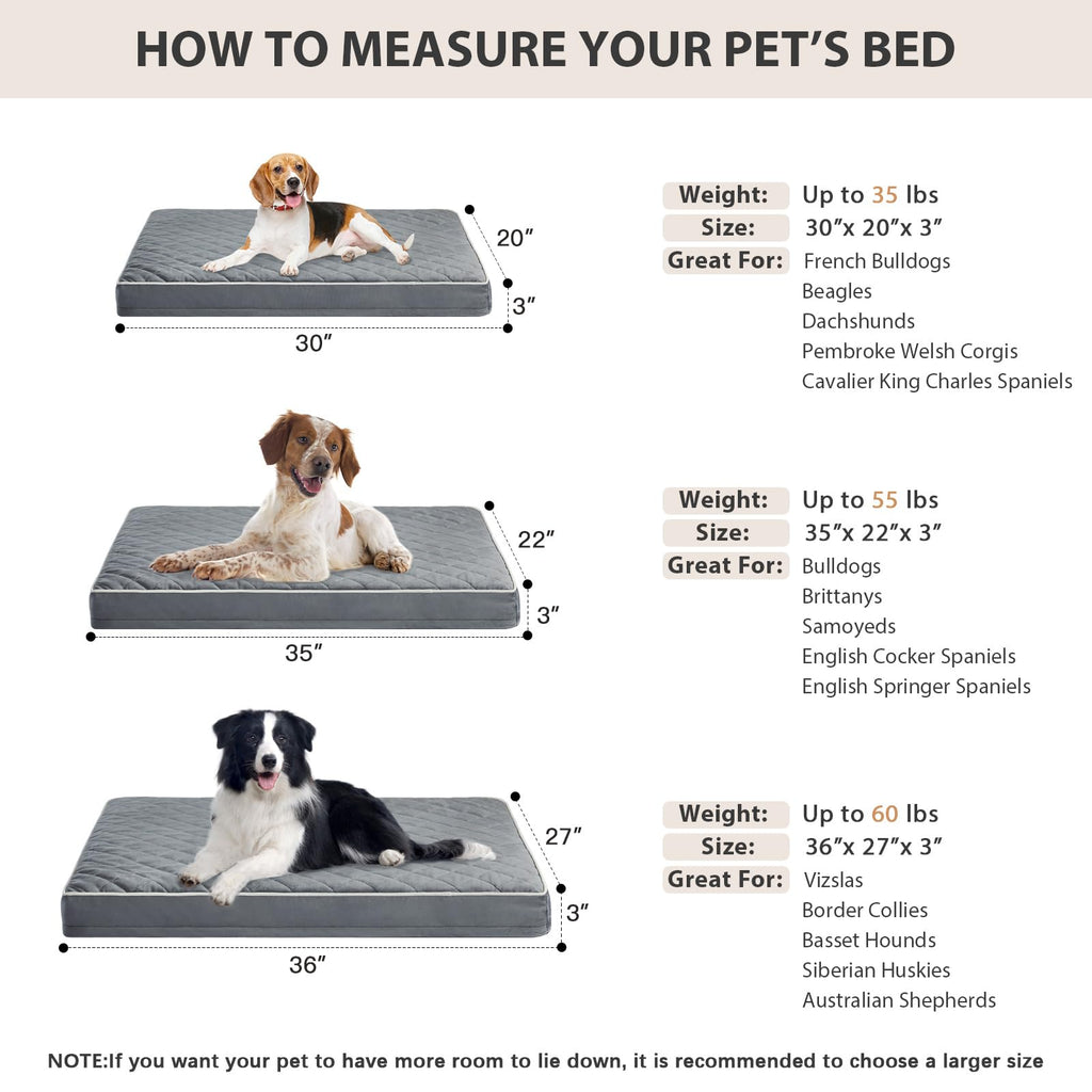 WNPETHOME Orthopedic Waterproof Dog Bed Medium for Comfy Sleeping