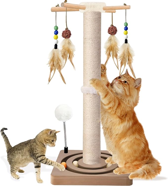 PAROTO Tall Cat Scratching Post, 33 Inch Sisal Cat Tree for Large Cats