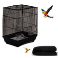 DECKALY Bird Cage Seed Catcher, Seed Catcher Guard Net Cover, Parrot Nylon Mesh Net Cover, Universal Soft Airy Cage Net Stretchy Skirt for Round Square Cages (Solid-Black, 15.7" x87")