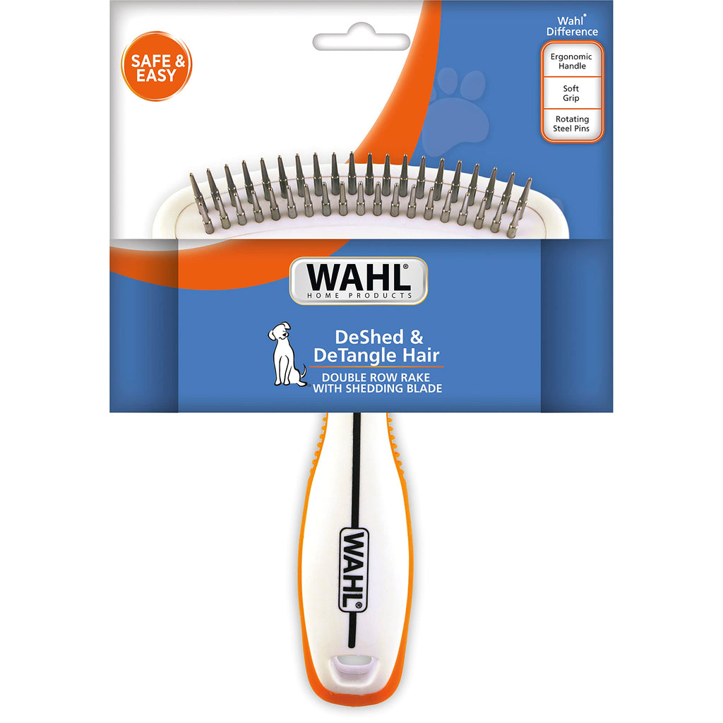 Wahl 2-in-1 Combination Double Row Pet Rake with Hair Shedding Blade