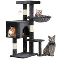 BestPet | 37" Cat Tree Tower | Light Gray | Sturdy Multi-Level Cat Tree with Plush Condo, Cozy Perch, Sisal Scratching Posts, Hanging Toy and Hammock | Easy Assembly | for Kittens & Adult Cats