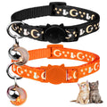 2PCS Breakaway Cat Collars with Bell Cute Kitty Glow in The Dark Adjustable Kitten Collars 7.9-13.0 Inch(Brown&Black)