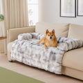 FUNNY FUZZY Dog Couch Bed, Calming Luxurious Large Pet Sofa Bed Cover