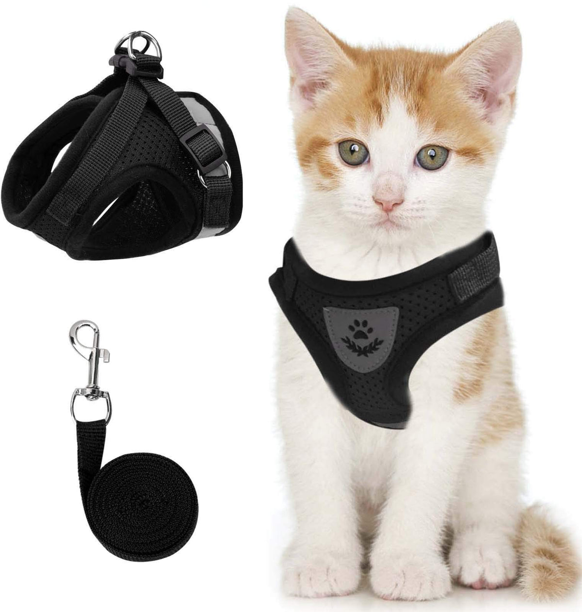 NCMAMA Cat Vest Harness and Leash Set, Escape Proof Kitten Harness Pink
