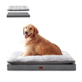 Warmrest 2-Pack Cooling Dog Bed Medium Size Dogs, Waterproof Orthopedic Dog Mattress for Large Dogs, Washable Dog Crate Bed with Removable Cover, Dark Grey