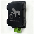 Dog Poop Bag Dispenser Wall Mounted Waterproof Outdoor Pet Waste Bags Dispenser Station with Cute Doggie Poo Images Post, Pole, Fence Mountable fits Home, Porch, Patio, Yard（black,only dispenser)