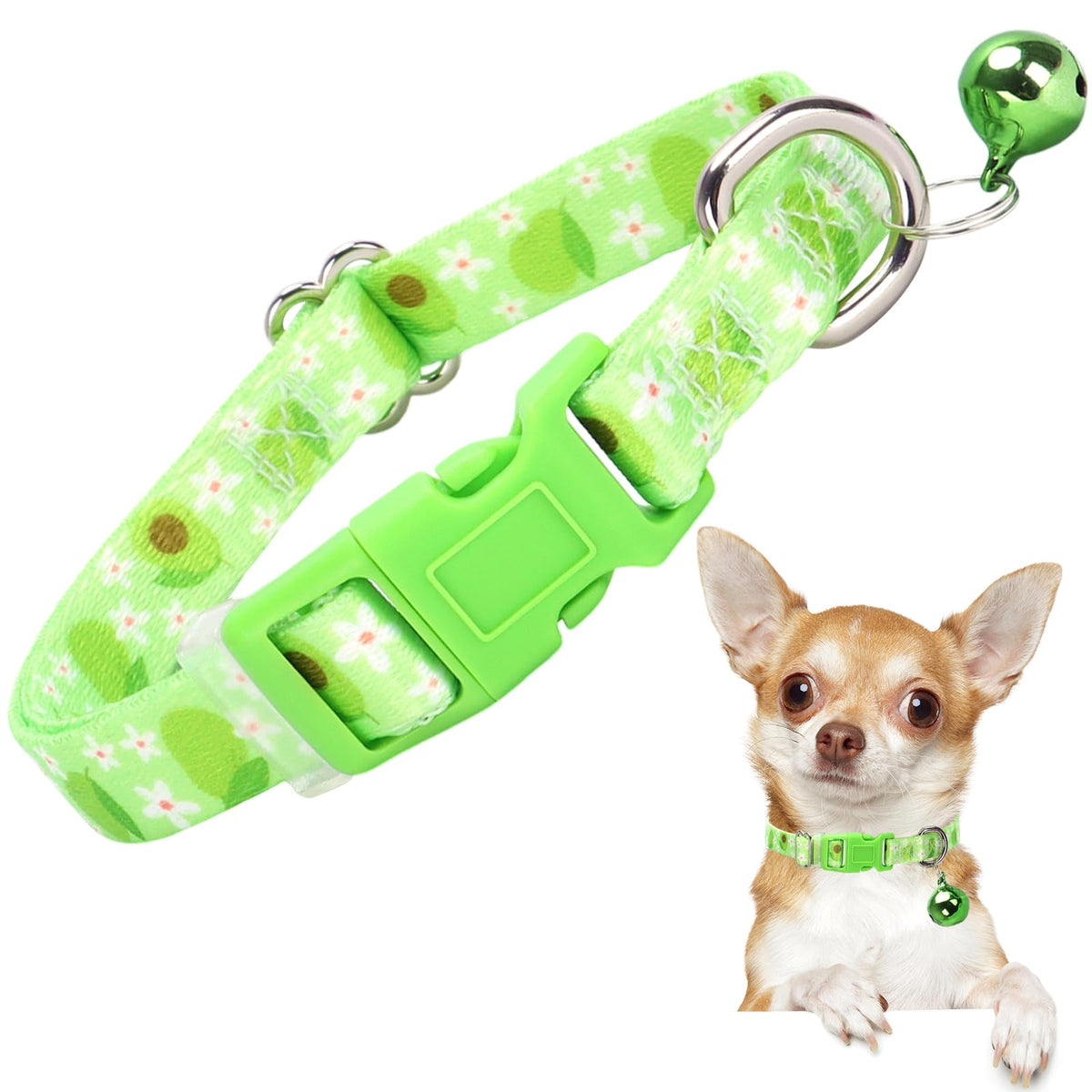 XS XXS Dog Collar with Bell Girls,Pink Kitten Puppy Collar with Buckle