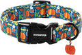 DOGWONG Fall Pumpkin Dog Collar, Fall Maple Leaf Dog Collars Adjustable Halloween Pumpkin Dog Collars for Small Medium Large Dogs M
