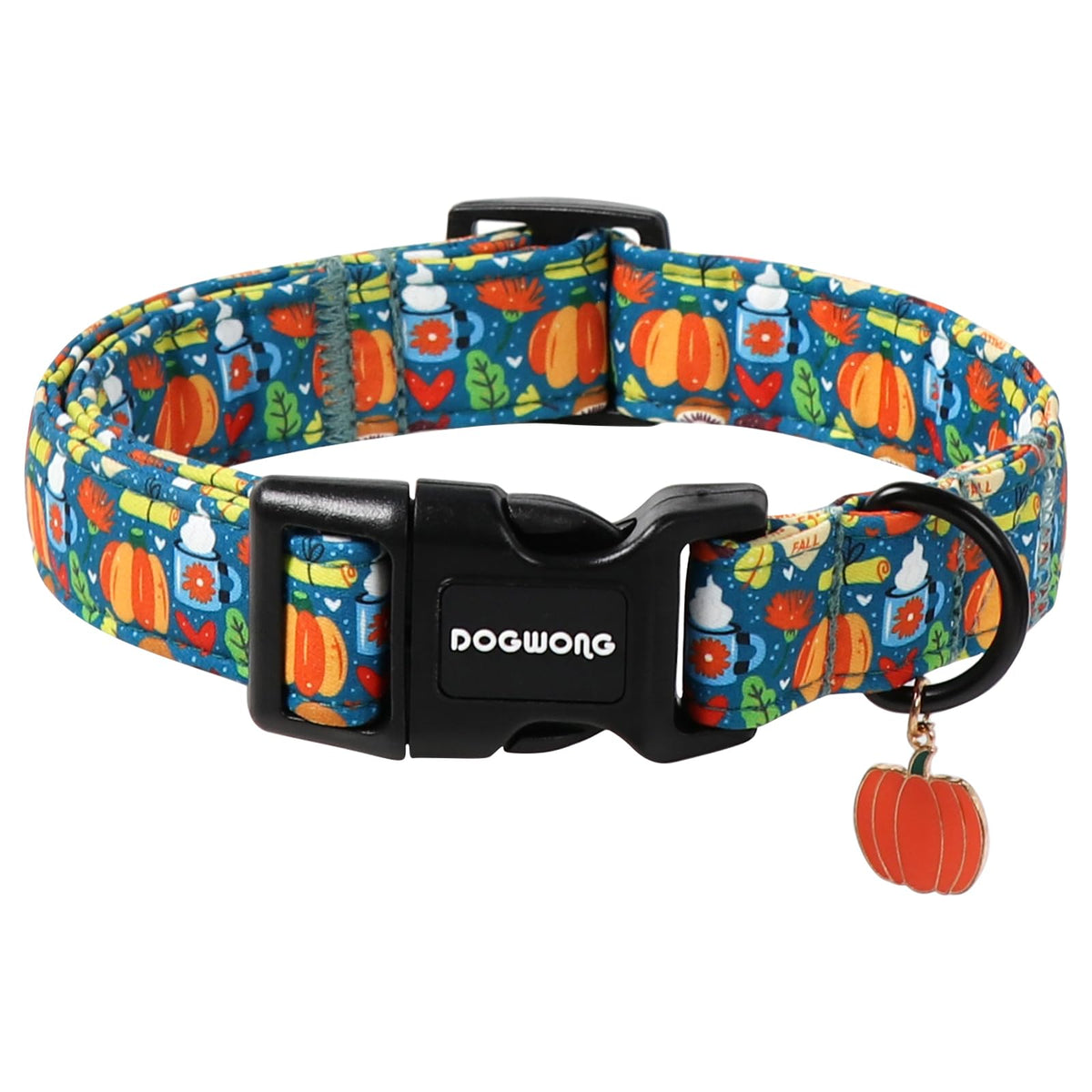DOGWONG Fall Plaid Dog Collar, Cherkered Autumn Dog Collars, Adjustable Cute Halloween Pet Collars Design Dog Collar for Small Medium Large Dogs