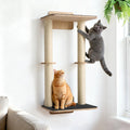 Veehoo Cat Wall Shelves, 28.3" Cat Wall Furniture with Scratcher