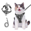 Wanheart cat Chest Harness and Leash, Anti-Escape Adjustable Soft mesh cat Leash and Chest Harness Set for All Types of Cats cat Vests (Grey, 6.6-9.9lb)
