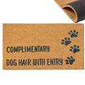 Assaoy COMPLIMENTARY Dog Hair with Entry Funny Door Mats Outside Coir Doormat for Home Entrance,Front Door mat,Indoor Entrance Embroidered Welcome Rubber Rugs Home Spring Decor 30”x 18”