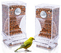 Hamiledyi Automatic Bird Feeder No Mess Bird Cage Feeder Seed Food Container with Perch Transparent Parrot Cage Accessories for Parakeets, Budgies, Cockatoos, Finches, Lovebirds, Canaries (Green)