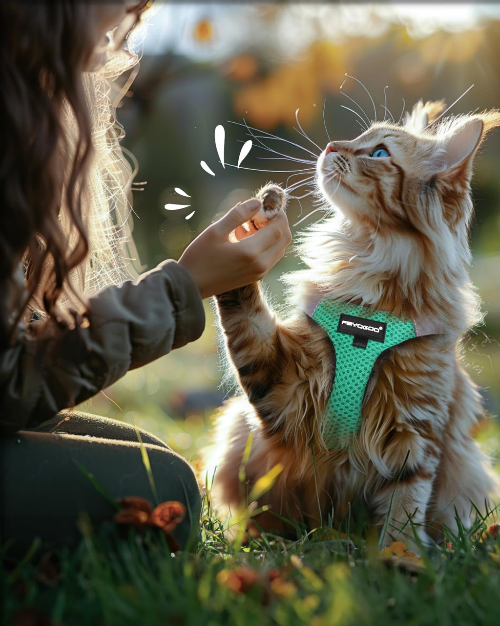 FAYOGOO Cat Harness and Leash Set, Escape-Proof Step-in Vest for Walking