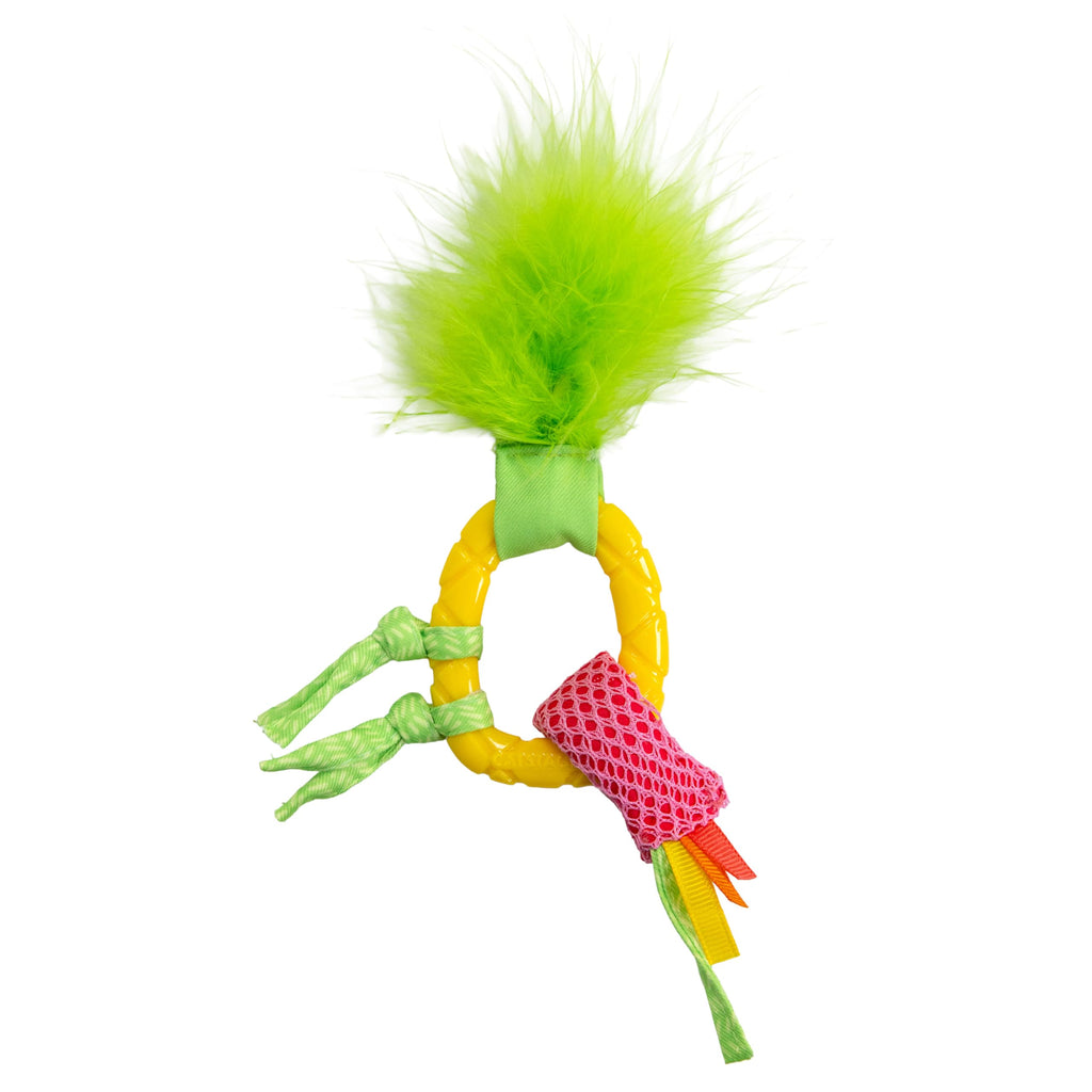 Catstages Dental Pineapple Teether – Chew Toy for Cats and Kittens – Textured Fabric and Mesh – Coated in Catnip Oil – Supports Teething Relief