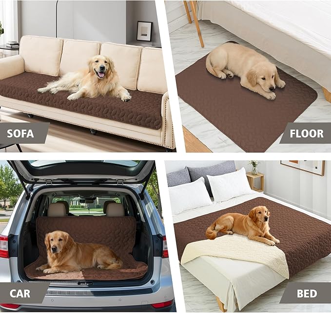 Ameritex Waterproof Pet Bed Cover Anti-Slip Dog Bed Blanket for Sofa and Furniture Waterproof New Pattern Design (Chocolate, 30x80 Inch (Pack of 1))