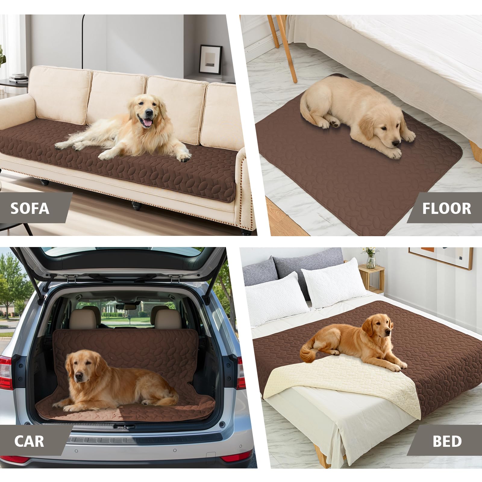 Ameritex Waterproof Pet Bed Cover Anti-Slip Dog Bed Blanket for Sofa and Furniture Waterproof New Pattern Design (Chocolate, 30x90 Inch (Pack of 1))