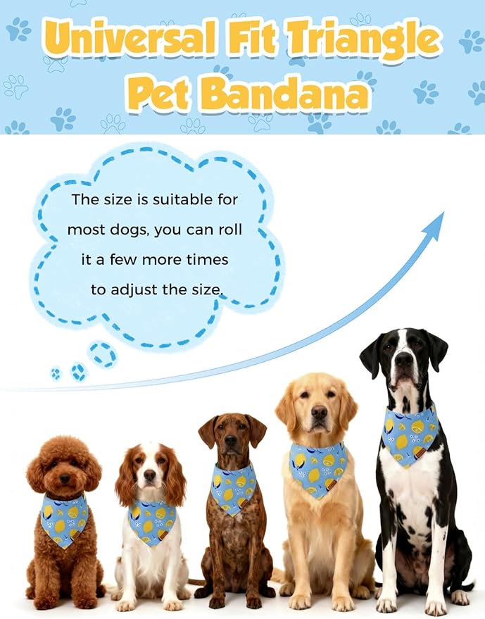 Luxury Double-Layer Dog Birthday Bandana – Handmade, Silk-Soft Polyester for All Dog Sizes | Birthday & Party Outfit | Gift-Ready Pet Accessory (Yellow, Large)