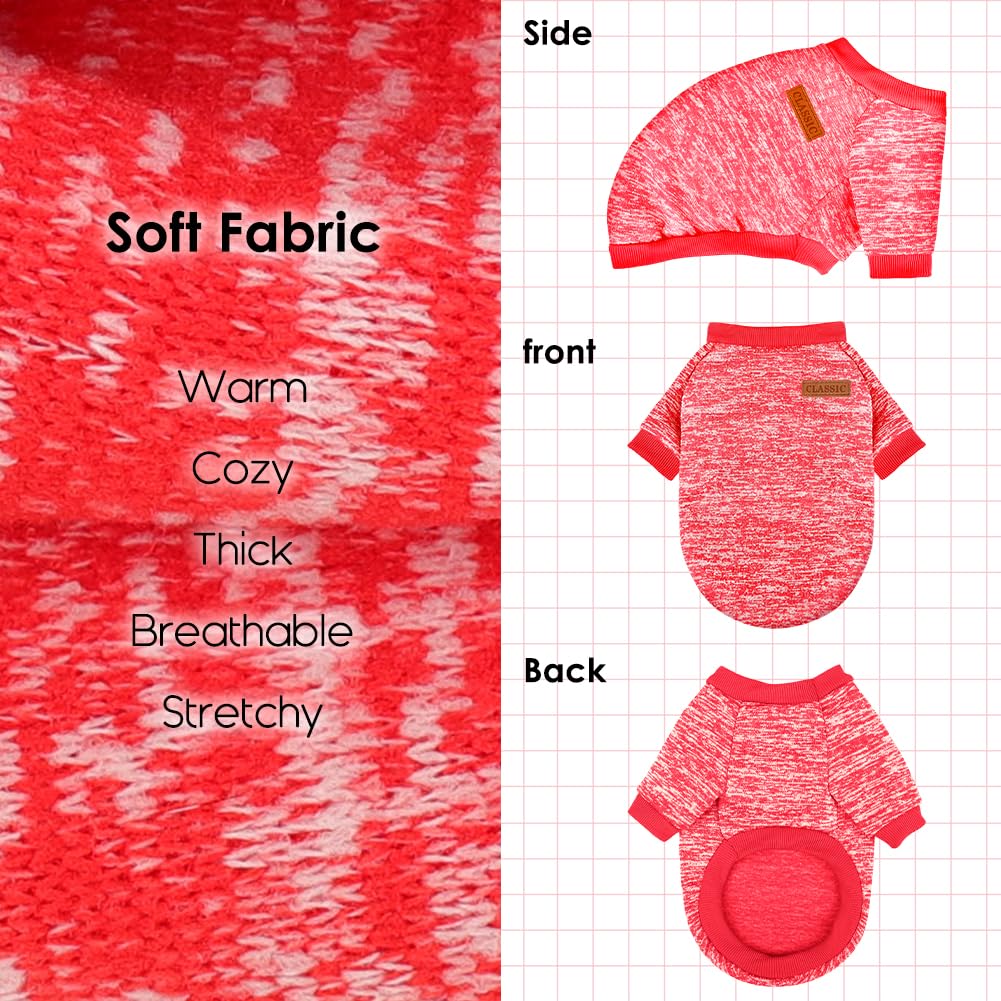 1 Pack Dog Sweaters for Small Dogs Girl Boy Winter Fleece Clothes Warm Soft Dog Sweatshirt Outfit for Dogs Cats Pet Apparel