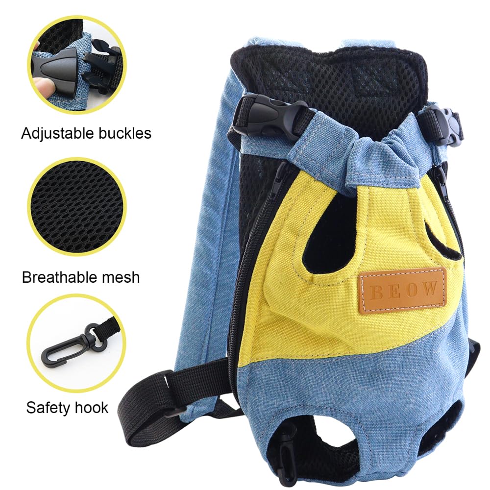 NAIHOD Pet Carrier Backpack, Adjustable Backpack Legs Out Easy-fit Chest Carrier for Medium Dogs Cats Puppies