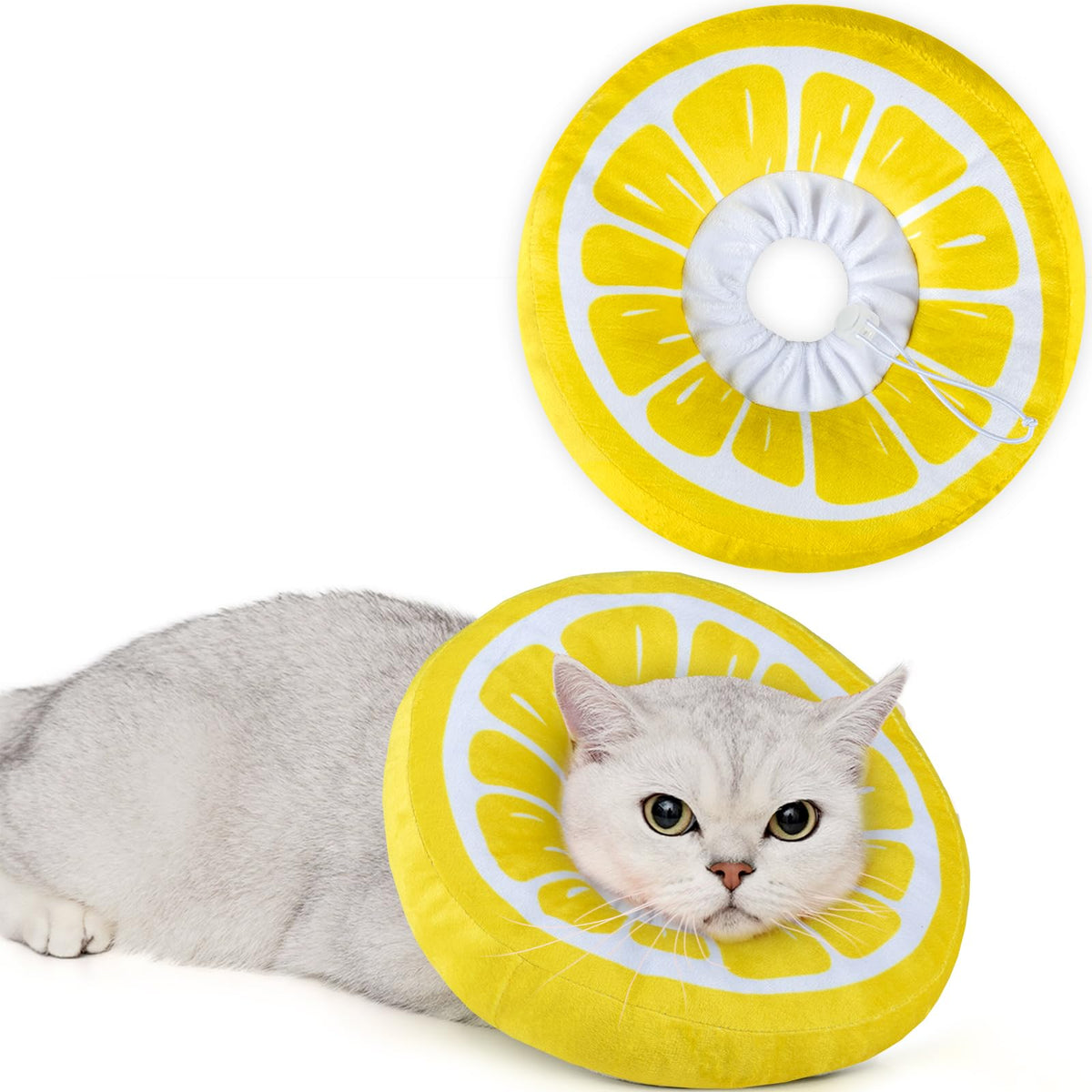ANWA Adjustable Cat Cone Collar Soft, Cute Cat Donut Collar After Surgery