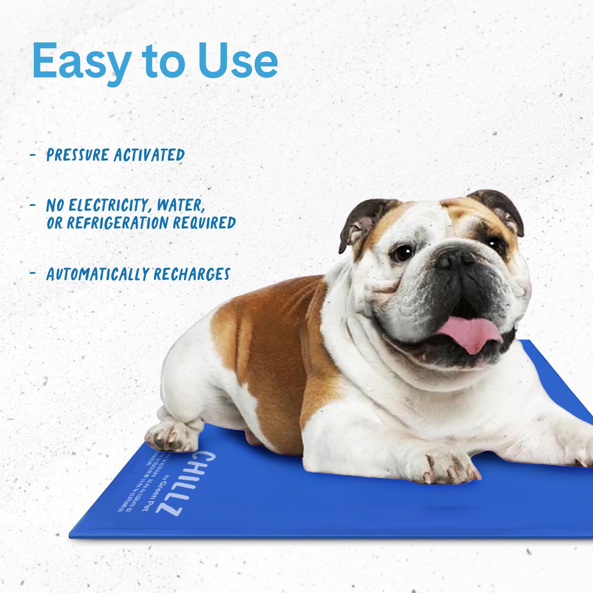 The Green Pet Shop Chillz Gel Mat, Large - Pressure-Activated Cooling Pad for Pets 25-50 lbs - Non-Toxic, No Water or Refrigeration Needed - Ideal for Home, Travel & Crates