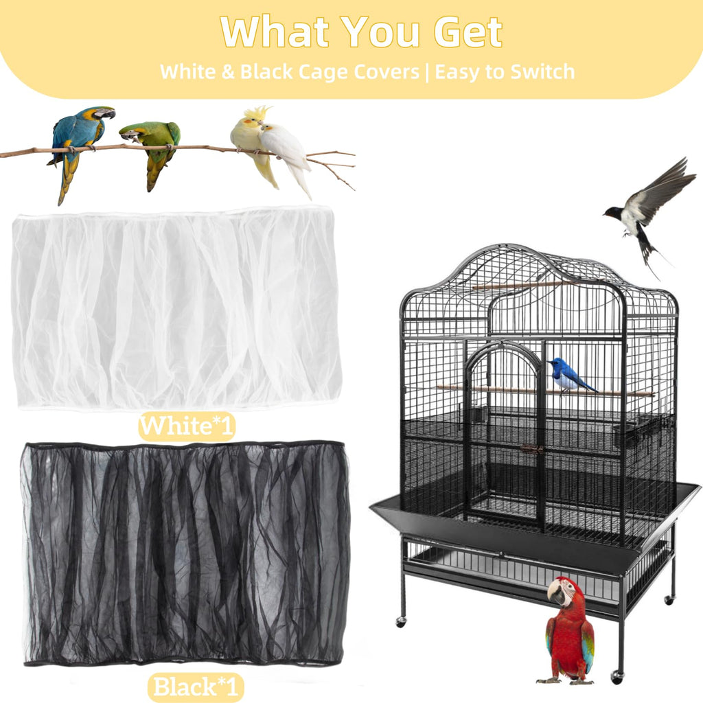 RAINFLOW 2 Pack Bird Cage Seed Catcher - Adjustable Bird Cage Skirt