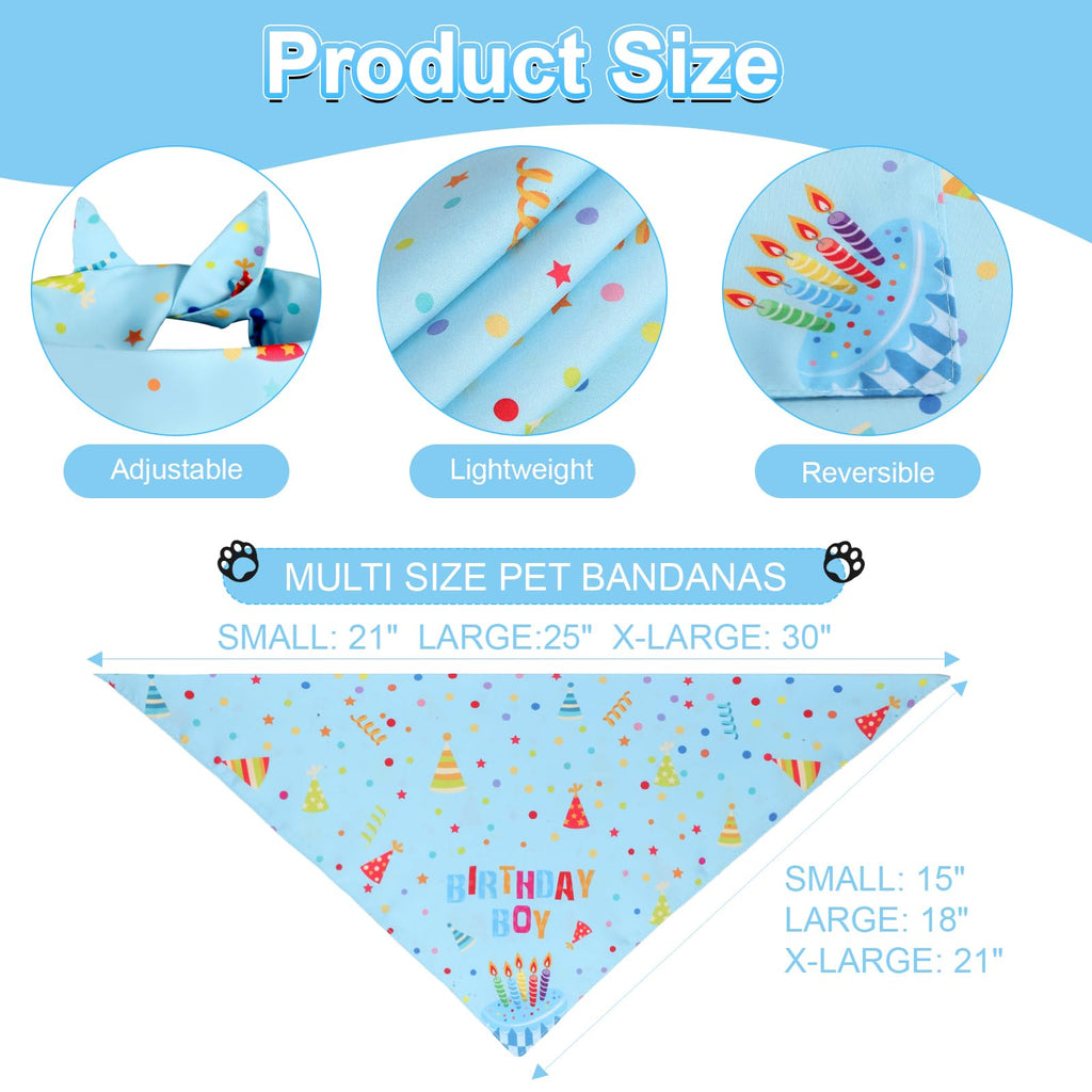 Agroon Blue Dog Birthday Set with Hat Bandana Numbers for Pet Puppy Boy