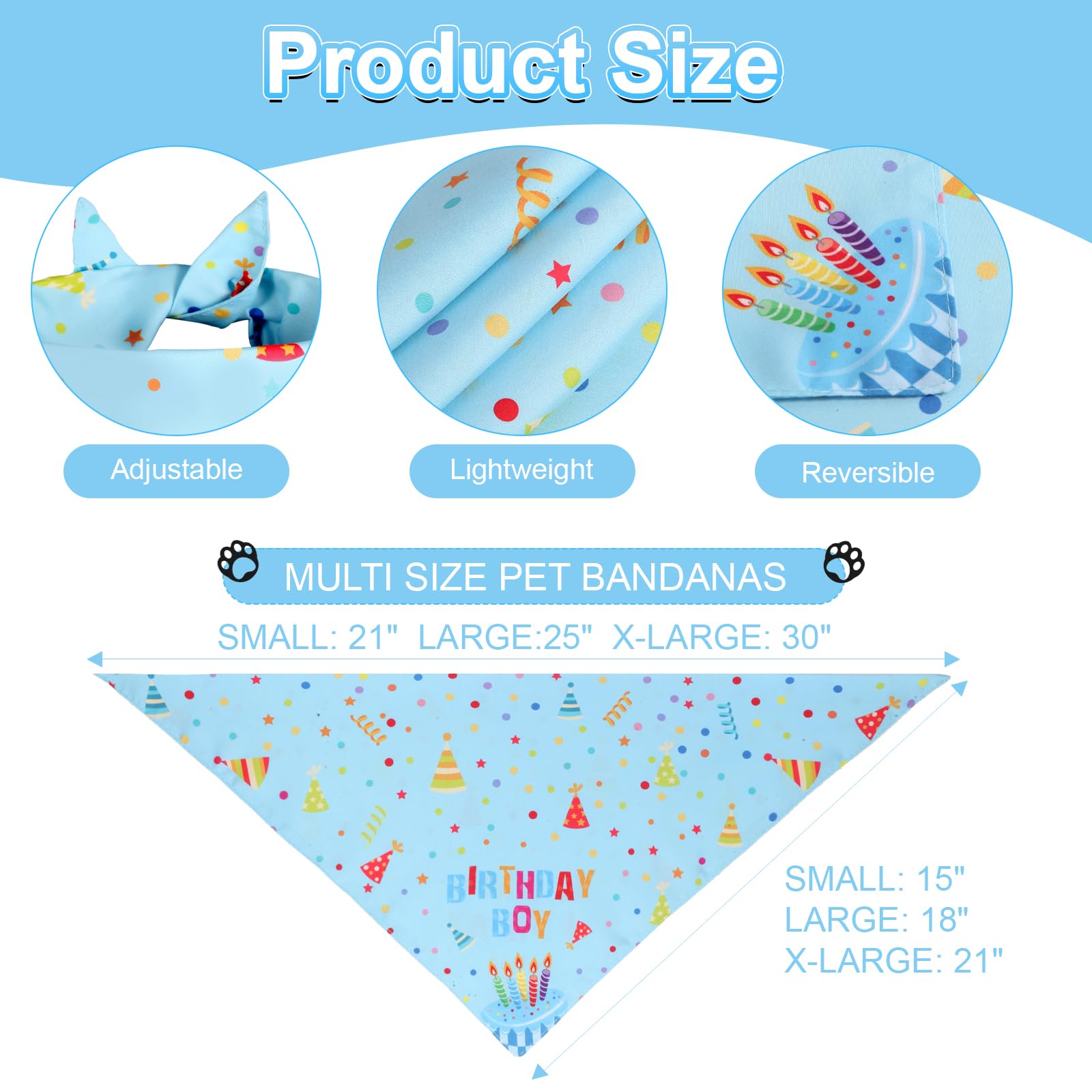 Agroon Blue Dog Birthday Set with Hat Bandana Numbers for Pet Puppy Boy