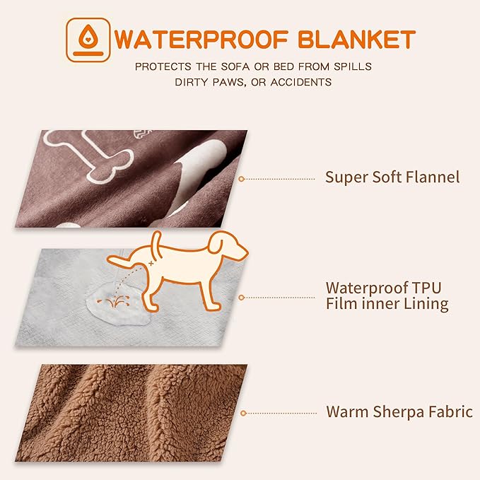 CAPT.SNOOZE Waterproof Pet Blanket for Small Dogs and Cats 30"x40"