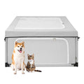 EHEYCIGA 42x42x26 Dog Playpen with Top Cover for Dogs & Cats, Sliver Grey