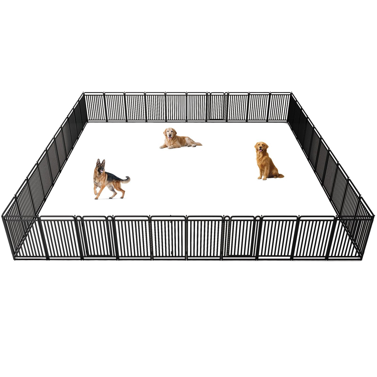 New Thickened Version Dog Playpen, 32 Inch Dog Fences for The Yard, Portable Outdoor Dog Playpen for Large/Medium/Small Dogs, Foldable Metal Dog playpen, with Doors (8 Panels, 32 Inch)