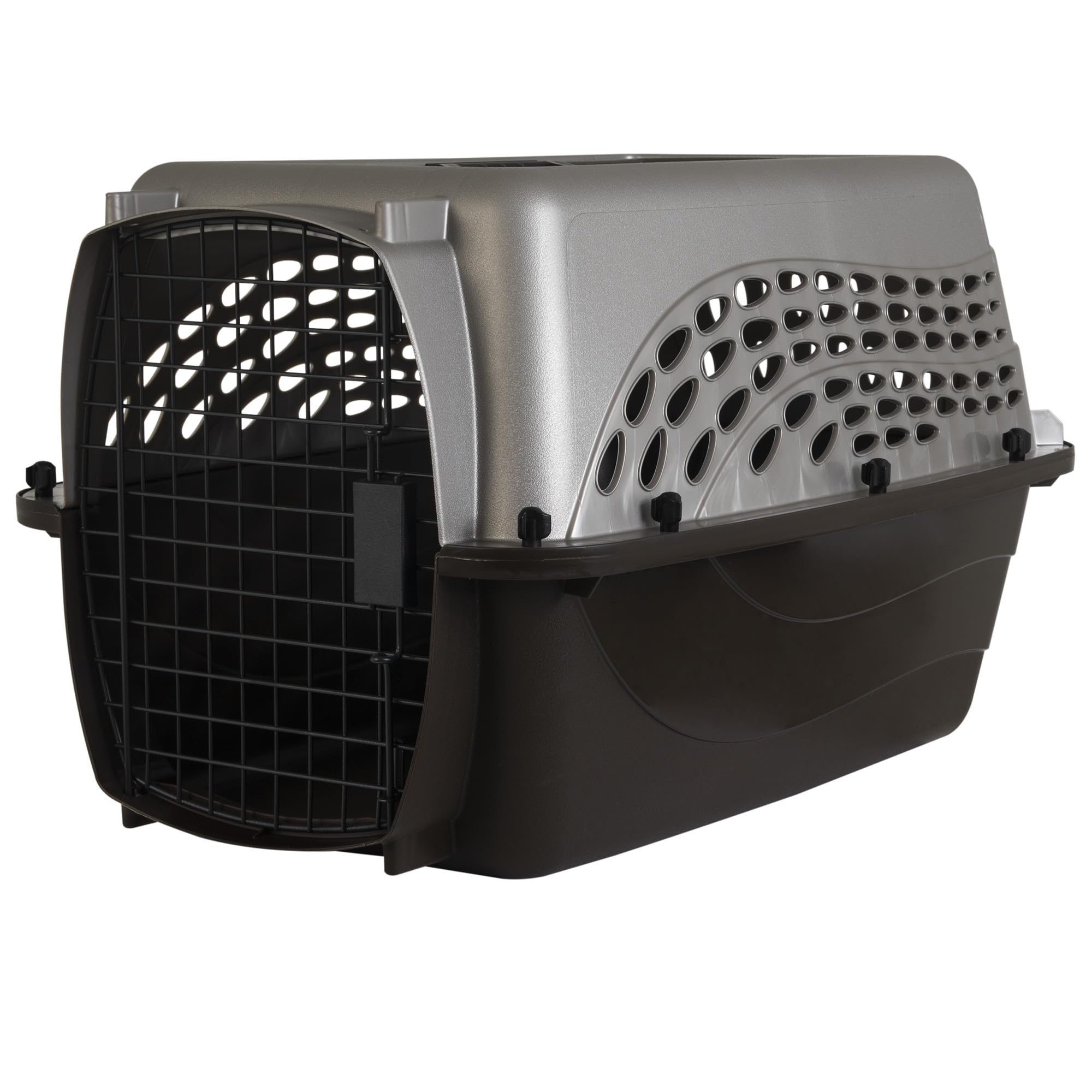 Petmate Dog Crates for Small Dogs & Cat Carriers, Two-Door Plastic Pet Kennel, Top & Front Loading, Made in USA, 24" For Pets Up To 15 lb, Pearl Tan