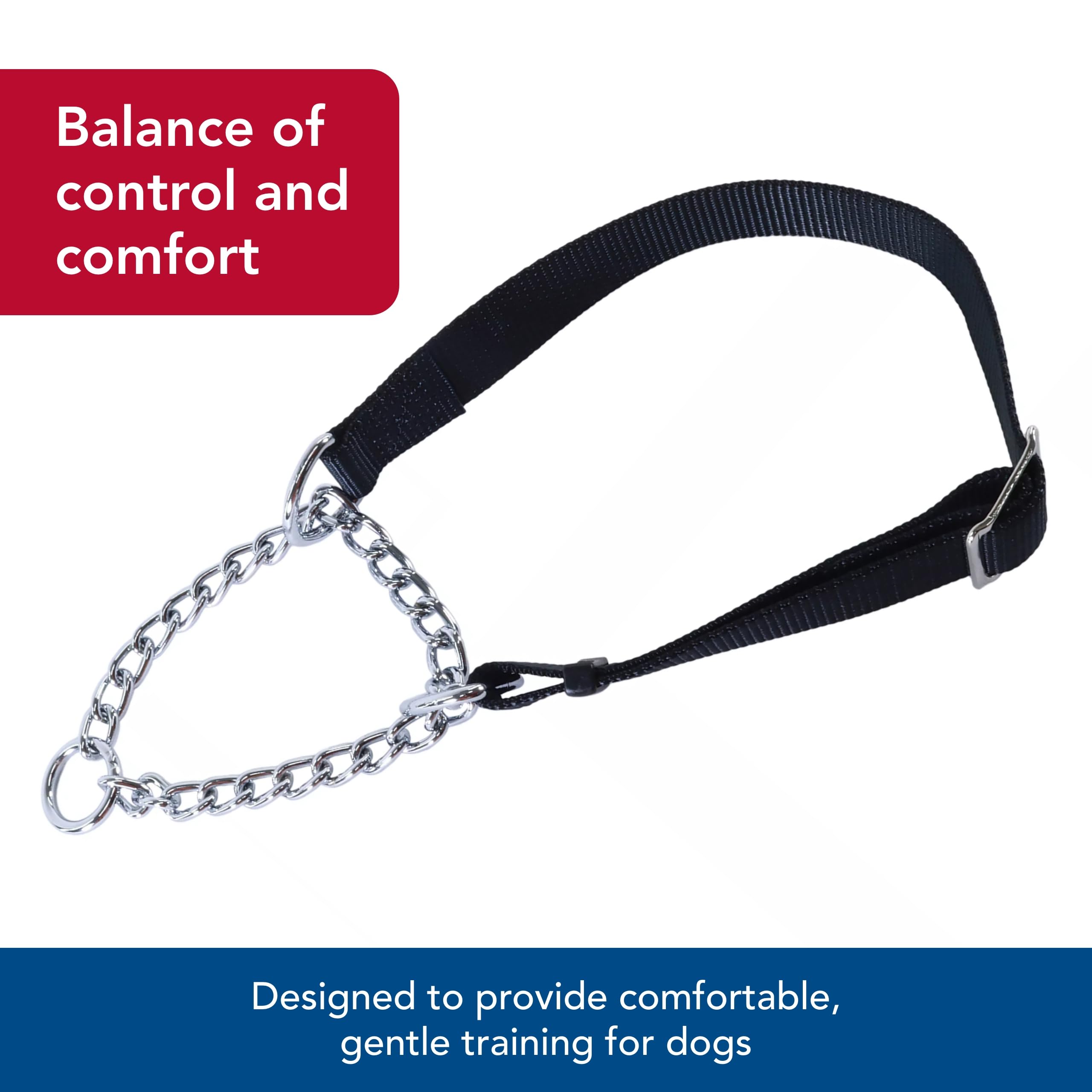 Coastal Pet - Check-Choke - Adjustable Check Training Collar for Dogs, Black, 3/4" x 14"-20"