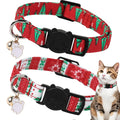 Unique style paws 2 Pack Christmas Kitten Collar Breakaway with Bell & Pendant, Adjustable Safety Cat Cotton Collars for Girl Boy Cats and Small Pets