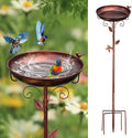 GRECOMEIN 12 Inch Metal Bird Bath for Outside（Bronze）