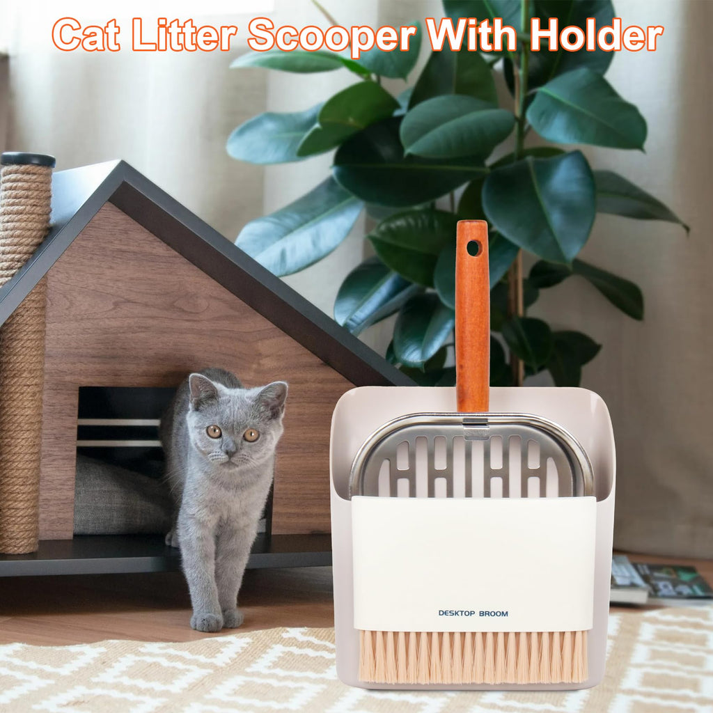 NomadSphere Stainless Steel Cat Litter Scoop with Holder, Fast Sifting