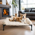 Veehoo Elevated Dog Beds Medium Sized Dog with Fluffy Plush Bolster Cushion