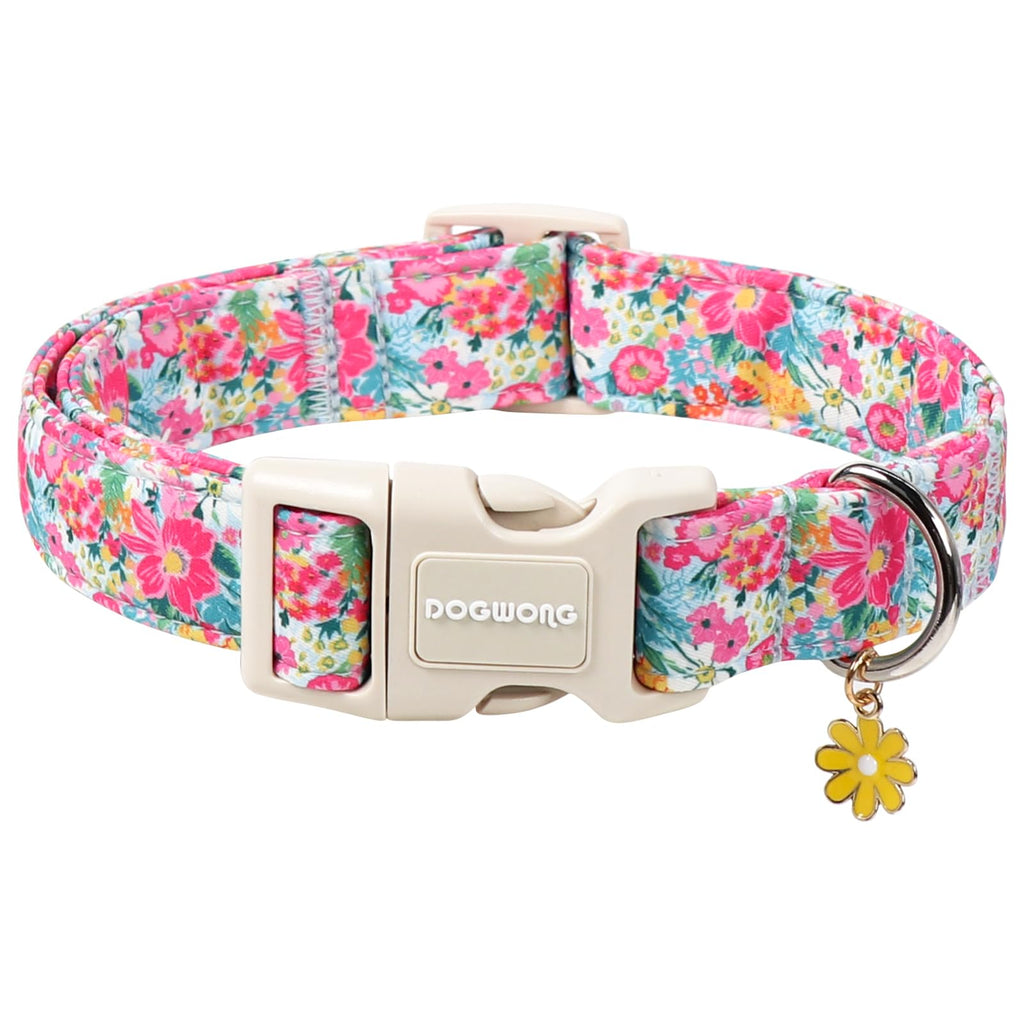 DOGWONG Fall Pumpkin Dog Collar- Cute Daisy Pumpkin Dog Collars Adjustable Orange Halloween Thanksgiving Dog Collar for Small Medium Large Dogs M — XS — L — M