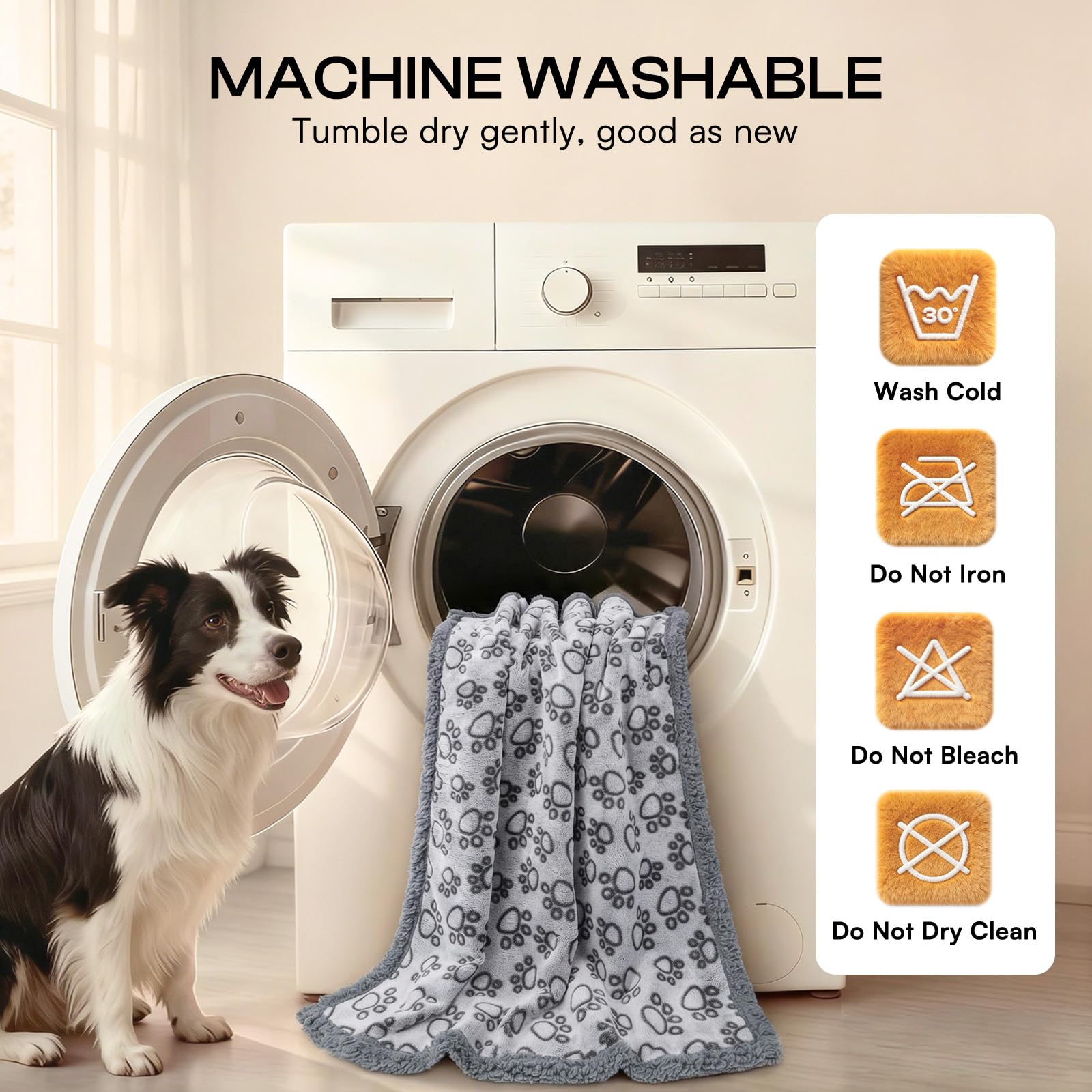 Luciphia Waterproof Dog Blanket Reversible Sherpa Fleece for Large Dogs Cat