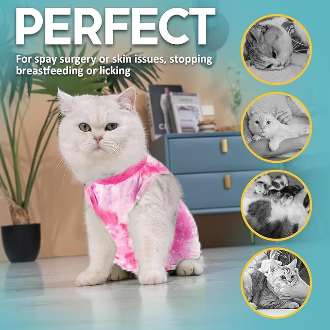 Avont Cat Recovery Suit - Kitten Onesie for Cats After Surgery