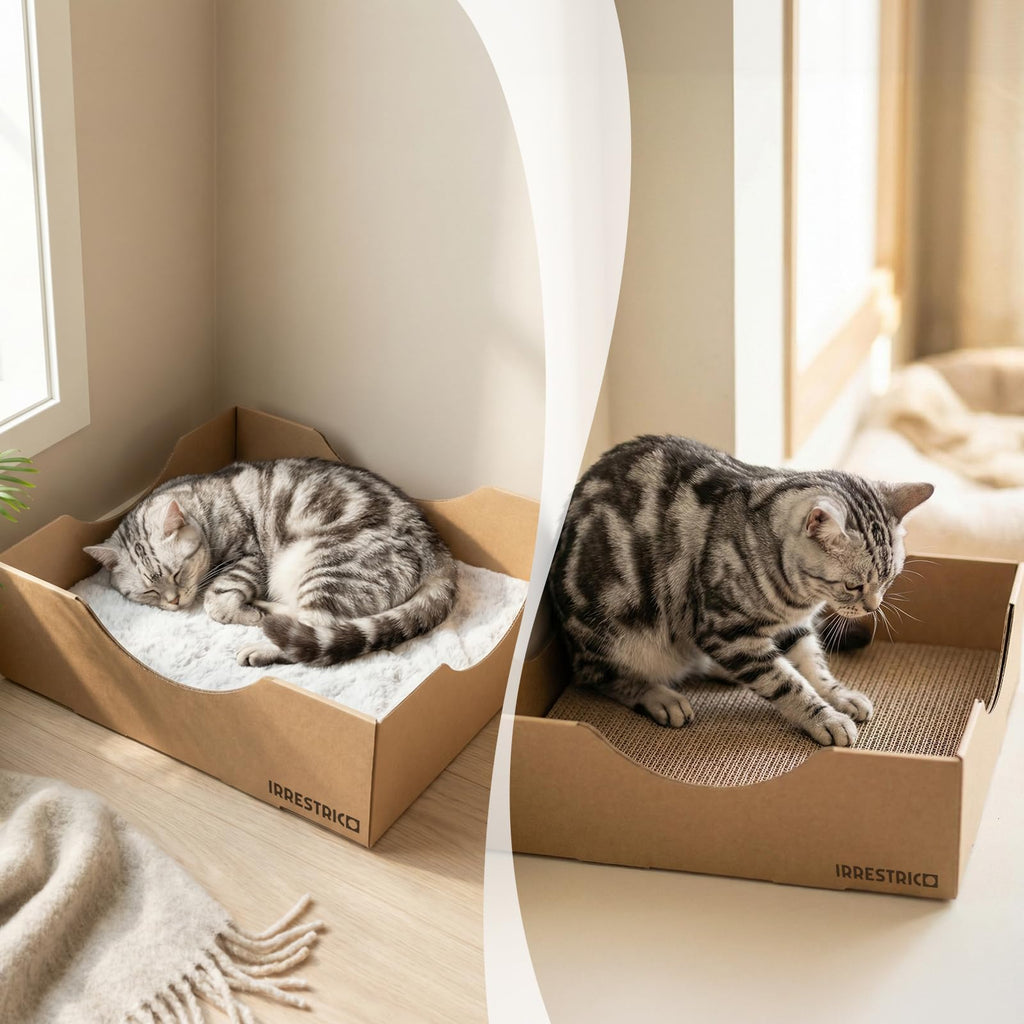 IRRESTRICO Modular Cardboard Cat Condo System, Bowl-Shaped Cat Bed Module, Cardboard Cat Bed, Foldable DIY Cat Bed for Indoor Cats