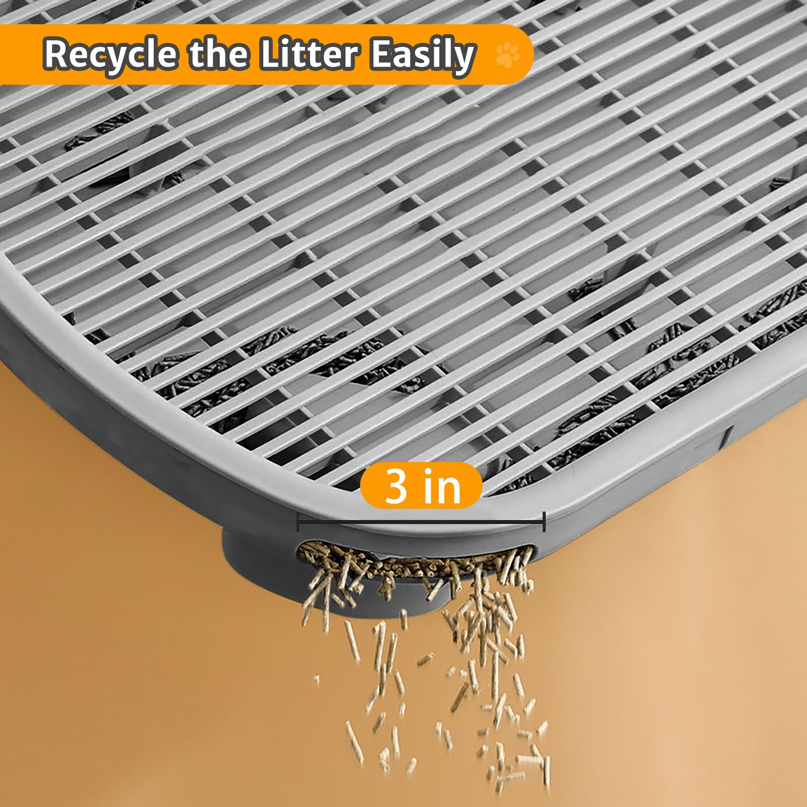Litter Catching Step for Cat Litter Box, Litter Trap Stool for Automatic Litter Box Self Cleaning, Litter Collection Stairs, Litter Catcher Ramp for Old Geriatric Senior Cat or Kitten