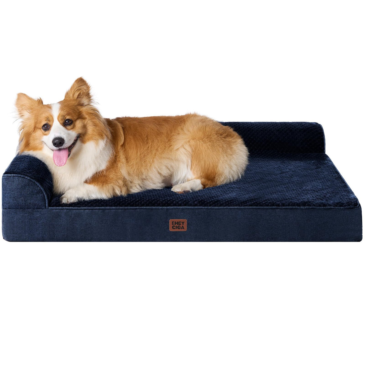EHEYCIGA Orthopedic Dog Bed Medium Size, Memory Foam Dog Bed, Navy Blue