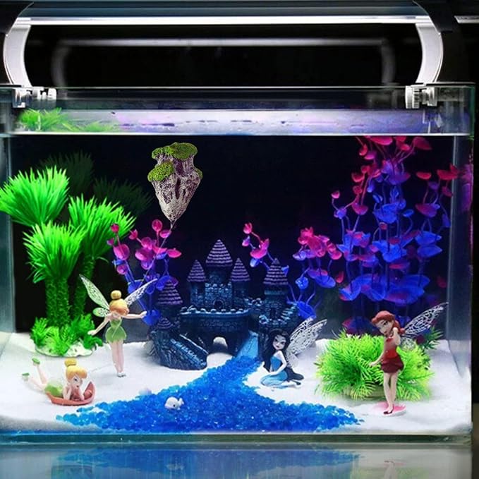 HoneTeek Fish Tank Decorations Vintage Castle Aquarium Decorations Resin Cave Hideouts Large for for Betta Fish Freshwater and Saltwater Fishtanks, Fish Tank Accessories