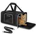 Petskd Small Pet Carrier 17" L x 11" W x 9.5" H Airline Approved, Black