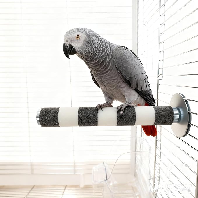 Bird Perch for Cage, Parrot Perch 7.9” x 1” Bird Beak Grinding Stone – Durable Beak & Claw Trimming Accessory for Conure, Cockatiel & Parrot, Non-Toxic Birds Cage Accessory
