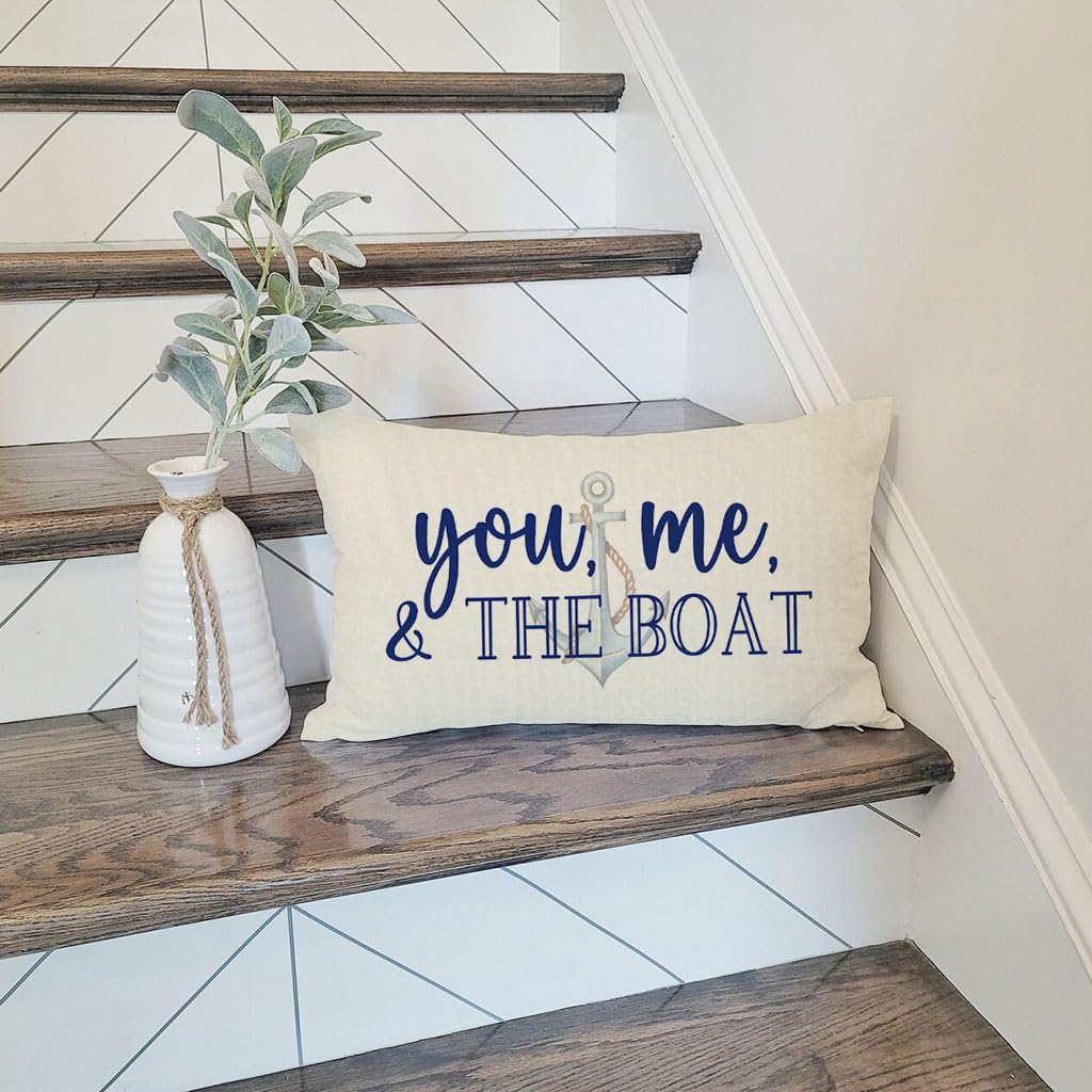PANDICORN Lake Throw Pillow Cover 12x20 Inch, You Me and The Boat